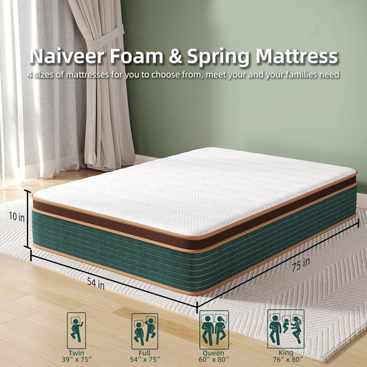 12 Inch Hybrid Mattress Perfect for Pressure Relief, CertiPUR-US Certified
