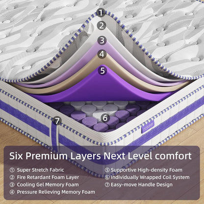 10 Inch Full Mattress Cooling Gel Memory Foam with CertiPUR-US Certified