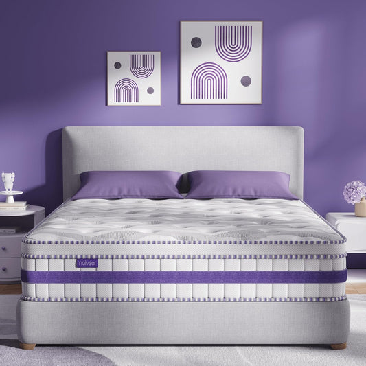 12 inch Hybrid Size with Pocket Springs for Motion Isolation & Pressure Relief-Purple