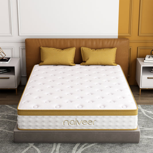 12 Inch, Double Mattress with Pocket Springs for Back Pain & Pressure Relief